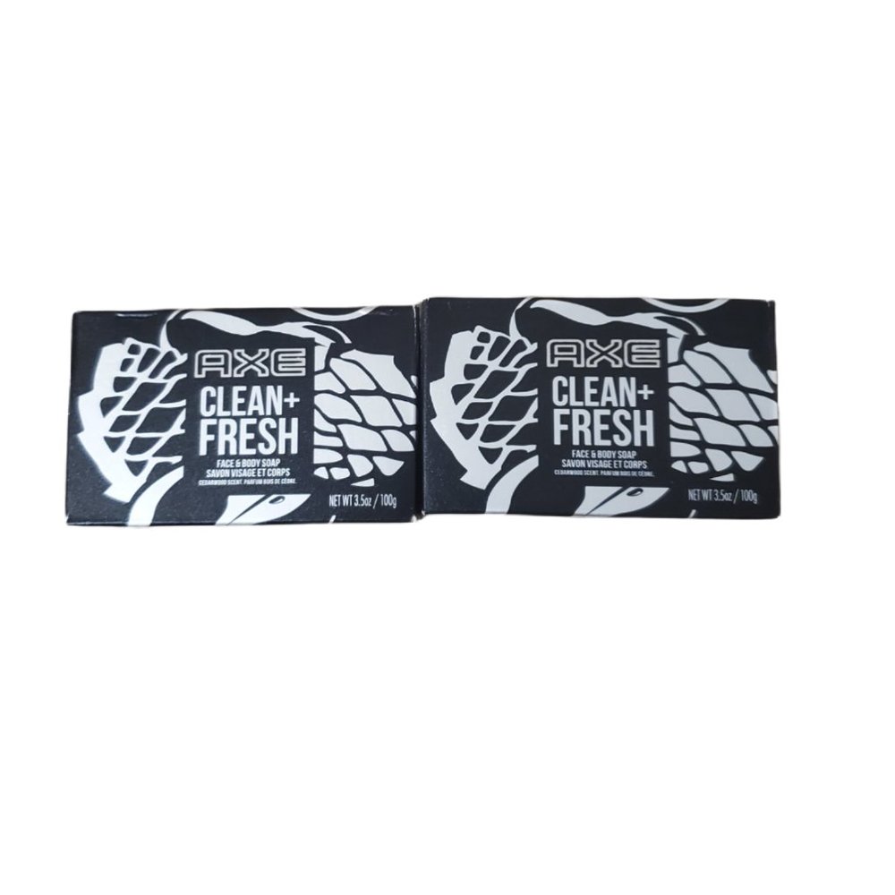 (2) AXE Men's Clean + Fresh Face & Body Bar Soap